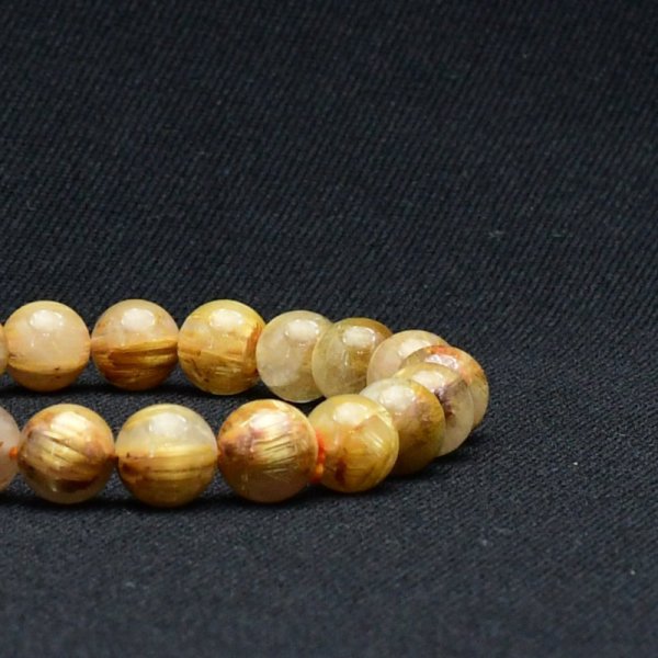 画像8: 【ヘマタイト入り金針ルチル】 9mm ゴールドタイチンルチルクォーツ 一点物【GHB82】 金運 仕事運 集中力向上 開運 金針 高品質 クリスマスプレゼント 贈り物 天然石 21ｇ 浄化発送 メンズ レディース ギフト 京海堂