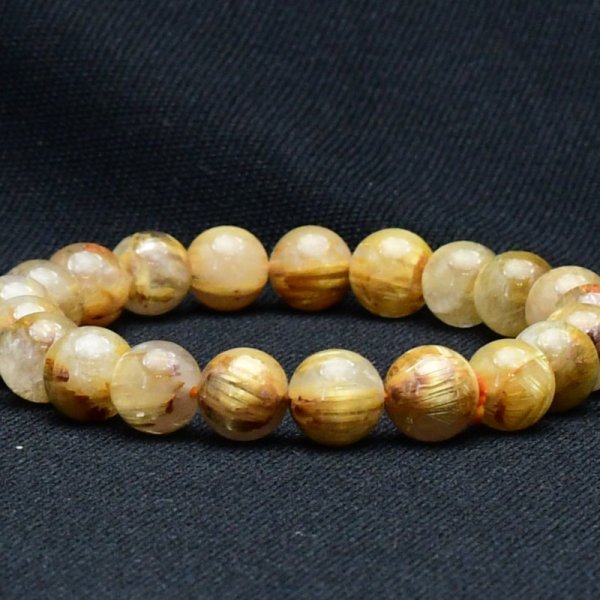 画像6: 【ヘマタイト入り金針ルチル】 9mm ゴールドタイチンルチルクォーツ 一点物【GHB82】 金運 仕事運 集中力向上 開運 金針 高品質 クリスマスプレゼント 贈り物 天然石 21ｇ 浄化発送 メンズ レディース ギフト 京海堂