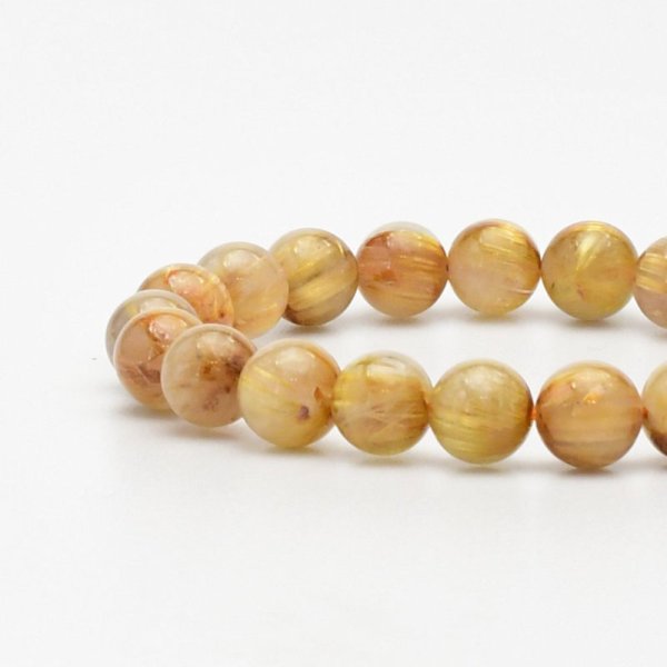 画像3: 【ヘマタイト入り金針ルチル】 9mm ゴールドタイチンルチルクォーツ 一点物【GHB82】 金運 仕事運 集中力向上 開運 金針 高品質 クリスマスプレゼント 贈り物 天然石 21ｇ 浄化発送 メンズ レディース ギフト 京海堂