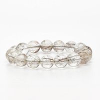 【ハイクオリティ★美しい艶と虹の輝き】12mm シルバールチルクォーツブレスレット 艶感 一点物【GHB83】 冷静な判断力 直感力の強化 邪気払い 精神の安定 お守り 高品質 プレゼント 贈り物 水晶 45ｇ 浄化発送 メンズ レディース ギフト 京海堂