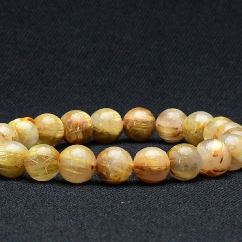 別のアングル写真2: 【ヘマタイト入り金針ルチル】 9mm ゴールドタイチンルチルクォーツ 一点物【GHB82】 金運 仕事運 集中力向上 開運 金針 高品質 クリスマスプレゼント 贈り物 天然石 21ｇ 浄化発送 メンズ レディース ギフト 京海堂