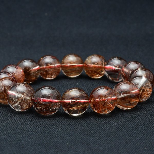 画像4: 【高透明度クォーツに艶めく赤針が優美】13mm〜14mm レッドルチルクォーツブレスレット 艶感 一点物【GHB93】 情熱・活力・魅力アップ・勇気・積極性・目標達成 お守り 高品質 クリスマスプレゼント 贈り物 水晶 59ｇ 浄化発送 メンズ レディース ギフト 京海堂