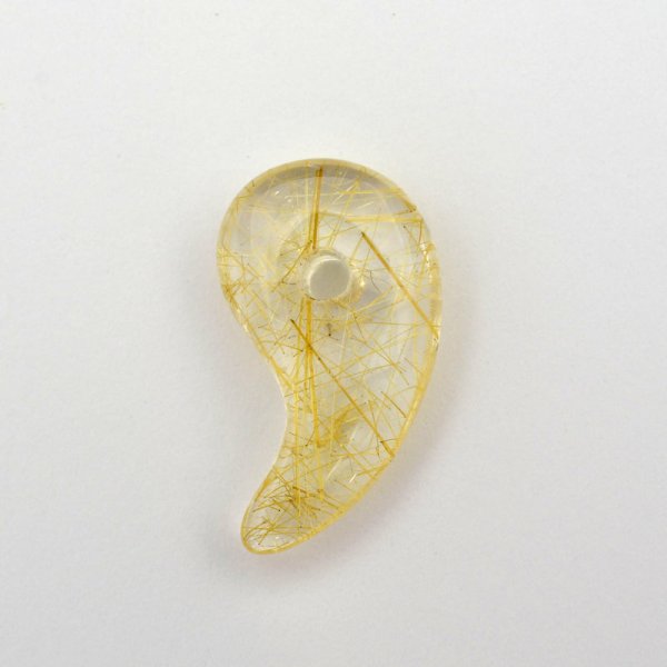 画像2: 【水面のように透き通る輝き☆】人気 勾玉 ゴールド ルチル クォーツ 一点物【KMr57】お守り効果 力が宿る パワーストーン 金運・目標達成・人間関係・向上 クリスマスプレゼント 守護石 京海堂