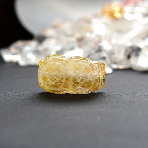 画像2: 【洗練された黄金の輝きが放つ存在感】1点物　ゴールド　タイチンルチル　クォーツ　貔貅　ヒキュウ　【GHHKU5】2g　金運 商談 面接　交渉　勝負運　邪気払い　お守り　ご褒美　天然石ビーズ　貫通穴あり　ルチルクォーツ　効果　京海堂