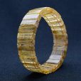 画像1: 美しく並んだ金針の輝きが神秘的☆【ルチルクォーツバングル】約18〜19mm　一点物　【GHB40・50g】最強金運　ビジネス　勝負運　金針水晶のお守り効果　ご褒美　お揃い　贈答品　ギフト　魔除 厄除　京海堂 (1)