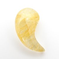 【黄金の針】財運を呼ぶ!天然ルチルクォーツ勾玉 一点物 KMr79【石言葉*洞察力の向上/直観力/金運/家族円満】 水晶のお守り効果 力が宿る パワーストーンギフト 魔除 厄除 京海堂