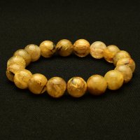 【黄金の成功へ導く】ゴールドルチルクォーツ ブレスレット11-12mm GHB101・40g 財運上昇、ビジネス運向上、邪気払い、集中力向上、前向きな活力 プレゼント 贈り物 水晶 浄化発送 ギフト 京海堂