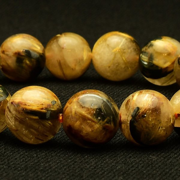 画像7: 【黒と金のコントラストが魅せる☆】　タイチンルチル 太陽放射ルチル ブレスレット 11mm　一点物【GHB105】ルチルクォーツブレスレット 仕事運 金運 人間関係 成功を掴む 最強ルチル　プレゼント　贈り物　太陽放射　水晶　37g　浄化発送 ギフト　京海堂