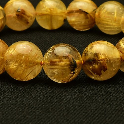 別のアングル写真2: 【光輝・極太針☆】　タイチンルチル 太陽放射ルチル ブレスレット 11-12mm　一点物【GHB103】ルチルクォーツブレスレット 仕事運 金運 人間関係 成功を掴む　プレゼント　贈り物　太陽放射　水晶　40g　浄化発送 ギフト　京海堂