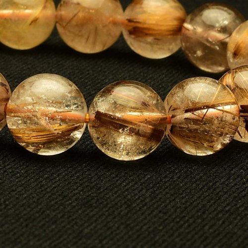 別のアングル写真2: 【成功へ導く知性の光☆】　タイガータイチンルチル ブレスレット 11-12mm　一点物【GHB104】ルチルクォーツブレスレット 仕事運 金運 集中力 判断力 プレゼント　贈り物　太陽放射　水晶　40g　浄化発送 ギフト　京海堂