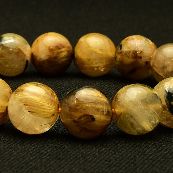 画像3: 【黒と金のコントラストが魅せる☆】　タイチンルチル 太陽放射ルチル ブレスレット 11mm　一点物【GHB105】ルチルクォーツブレスレット 仕事運 金運 人間関係 成功を掴む 最強ルチル　プレゼント　贈り物　太陽放射　水晶　37g　浄化発送 ギフト　京海堂