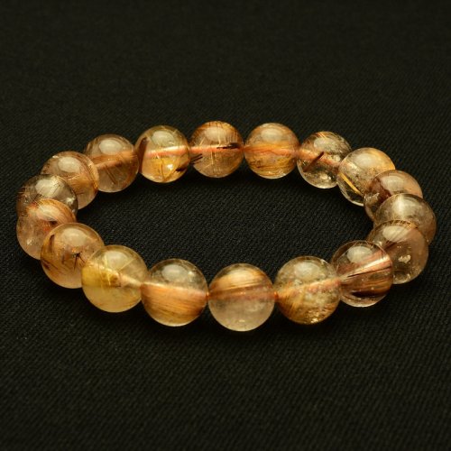 別のアングル写真3: 【成功へ導く知性の光☆】　タイガータイチンルチル ブレスレット 11-12mm　一点物【GHB104】ルチルクォーツブレスレット 仕事運 金運 集中力 判断力 プレゼント　贈り物　太陽放射　水晶　40g　浄化発送 ギフト　京海堂