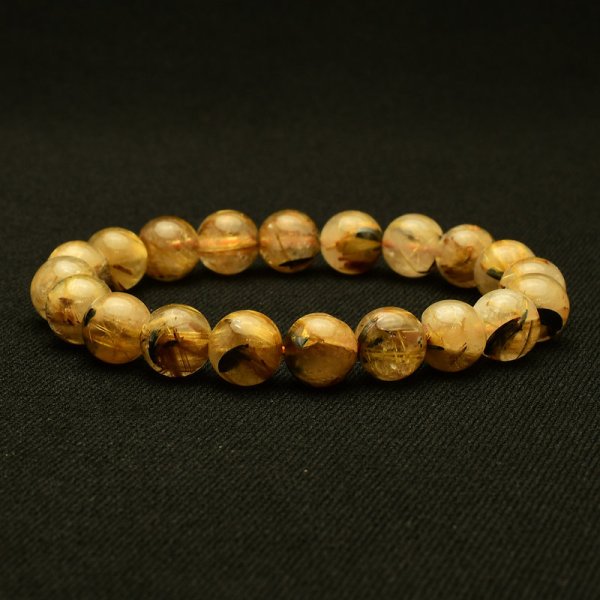 画像2: 【成功の光束】　タイチンルチル 太陽放射ルチル ブレスレット 10mm　一点物【GHB107】ルチルクォーツブレスレット 仕事運 金運 人間関係 成功を掴む 最強ルチル　プレゼント　贈り物　太陽放射　水晶　30g　浄化発送 ギフト　京海堂