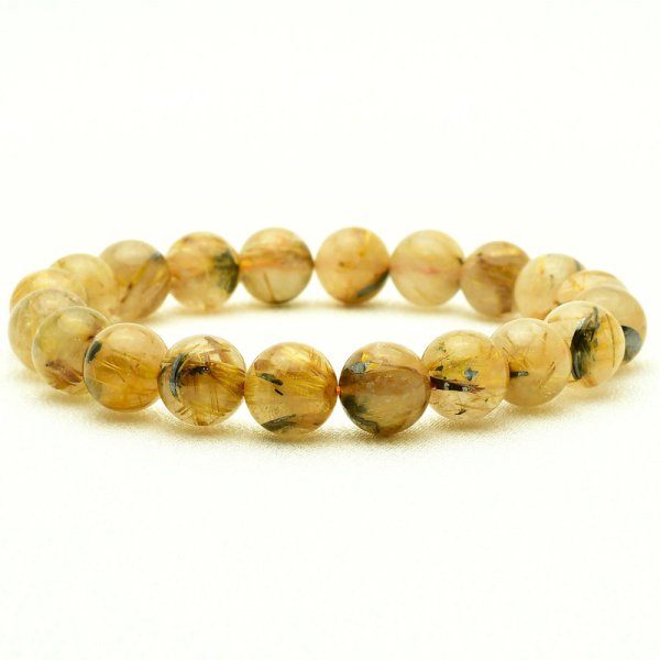 画像1: 【成功の光束】　タイチンルチル 太陽放射ルチル ブレスレット 10mm　一点物【GHB107】ルチルクォーツブレスレット 仕事運 金運 人間関係 成功を掴む 最強ルチル　プレゼント　贈り物　太陽放射　水晶　30g　浄化発送 ギフト　京海堂