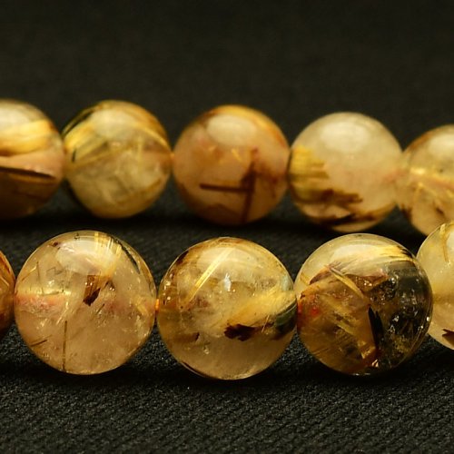 別のアングル写真2: 【優しい茶針と透明感】　タイガールチル ブレスレット 11mm　一点物【GHB110】ルチルクォーツブレスレット 仕事運 金運 集中力 判断力 プレゼント　贈り物　太陽放射　水晶　34g　浄化発送 ギフト　京海堂