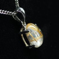 抜群の透明感と金針の色合い  一点物  ゴールドタイチンルチル  ペンダント  ネックレス  チェーン付  TPt1  お守り効果  ギフト  / 誕プレ 魔除け 運気向上 お揃い プレゼント お祝  高品質 / 京海堂