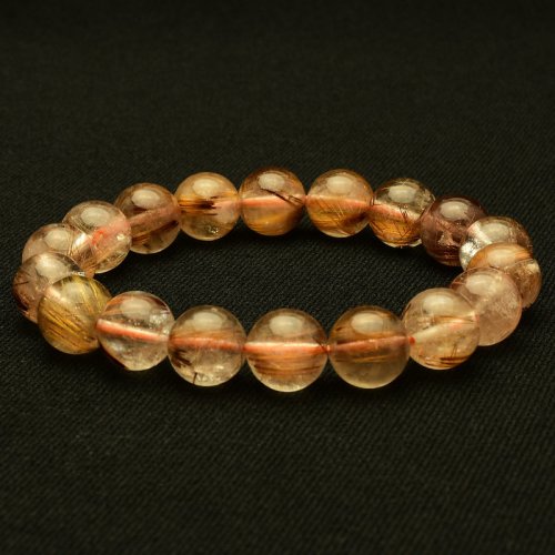 別のアングル写真3: 【濃密な輝きが美しい】　タイガールチル ブレスレット 11mm　一点物【GHB111】ルチルクォーツブレスレット 仕事運 金運 集中力 判断力 プレゼント　贈り物　太陽放射　水晶　35g　浄化発送 ギフト　京海堂