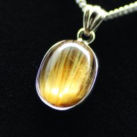 格の違いを見せつける  一点物  キャッツアイルチル  シルバー925  ペンダント  CGR4  チェーン＆ケース付  金針水晶  お守り効果  ギフト  / 誕プレ 魔除け 運気向上 お揃い プレゼント お祝  高品質 / 京海堂