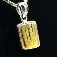 パーフェクトエレガント  一点物  ゴールドタイチンルチル  シルバー925  ペンダント  CGR5  チェーン＆ケース付  極太金針水晶  ギフト  / 誕プレ 魔除け 運気向上 お揃い プレゼント お祝  高品質 / 京海堂