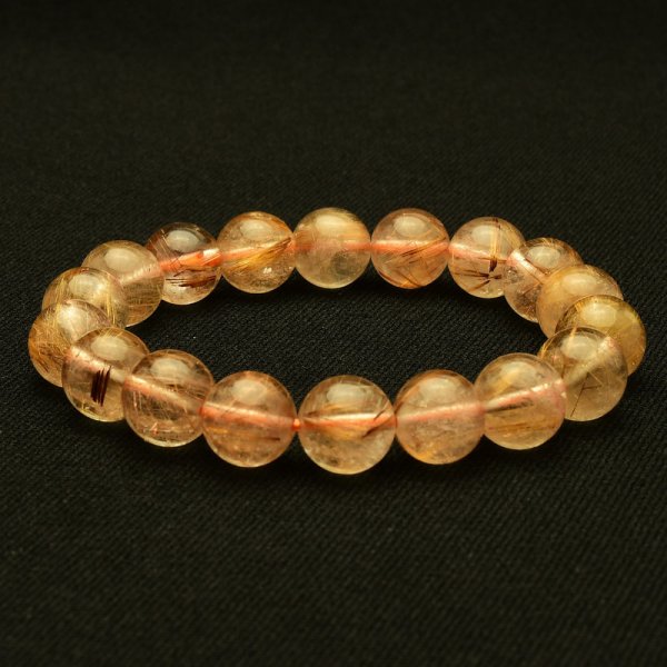 画像3: 【優しい茶針と透明感】　タイガールチル ブレスレット 11mm　一点物【GHB110】ルチルクォーツブレスレット 仕事運 金運 集中力 判断力 プレゼント　贈り物　太陽放射　水晶　34g　浄化発送 ギフト　京海堂