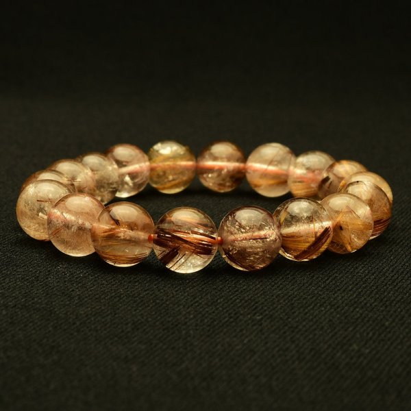 画像2: 【濃密な輝きが美しい】　タイガールチル ブレスレット 11mm　一点物【GHB111】ルチルクォーツブレスレット 仕事運 金運 集中力 判断力 プレゼント　贈り物　太陽放射　水晶　35g　浄化発送 ギフト　京海堂