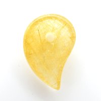 【黄金の綿毛のような可愛らしさ☆】人気 勾玉 ゴールド ルチル クォーツ 一点物【KMr74】お守り効果 力が宿る パワーストーン 勝負運・金運・目標達成 プレゼント 守護石 京海堂