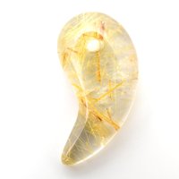 【金針☆個性的な自然のデザインが魅力】人気 勾玉 ゴールド ルチル クォーツ 一点物【KMr64】お守り効果 力が宿る パワーストーン 勝負運・金運・目標達成 プレゼント 守護石 京海堂
