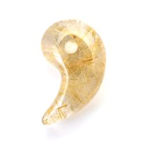 【抜群の透明感と美しく伸びる金針】人気 勾玉 ゴールド ルチル クォーツ 一点物【KMr67】お守り効果 力が宿る パワーストーン 勝負運・金運・目標達成 プレゼント 守護石 京海堂