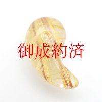 【圧倒的な個性☆2本の金針束が奇跡を呼ぶ】人気 勾玉 ゴールド ルチル クォーツ 一点物【KMr77】お守り効果 力が宿る パワーストーン 勝負運・金運・目標達成 プレゼント 守護石 京海堂