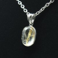 黄金針の存在感  一点物  ゴールドタイチンルチル  SV925  ペンダント  KgT27  ケース付  水晶のお守り効果  誕生日  ギフト  贈り物    / 誕プレ 魔除け 運気向上 お揃い プレゼント お祝  高品質 / 京海堂