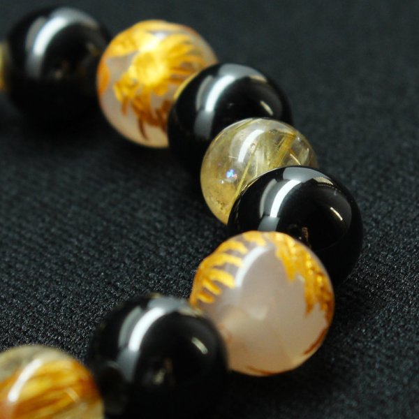 画像4: 【最強の皇帝龍】10ミリ×8mm MIX数珠 五芒星 皇帝龍 ドラゴンアゲート タイチンルチル ブラックスピネル【ブレスレット】 【石言葉*「成功」「情熱」「勝利」「強運」「洞察力」「家族円満」お守り効果 贈り物 ご褒美 お揃い mix4rs1 京海堂