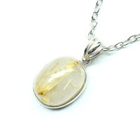 インパクトがたまらない  一点物  ゴールドタイチンルチル  クォーツ  ペンダント  シルバー925  KgT32  極太金針水晶  お守り効果  誕生日  ギフト  贈り物    / 誕プレ 魔除け 運気向上 お揃い プレゼント お祝  高品質 / 京海堂