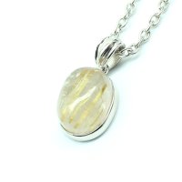 極太金針のオーラが凄い！  一点物  ゴールドタイチンルチル  ペンダント  ネックレス  チェーン付  KgT55  お守り効果  ギフト  / 誕プレ 魔除け 運気向上 お揃い プレゼント お祝  高品質 / 京海堂