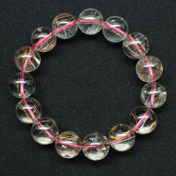 画像5: 透明感MAXなレッドルチルクォーツ【約14mm ±0.5ブレス】一点物【 GHB120・62g】綺麗なクォーツがパワーを感じる一品 金運上昇 仕事運向上 クリスマスクリスマスプレゼント 贈り物 水晶 浄化発送 ギフト 京海堂