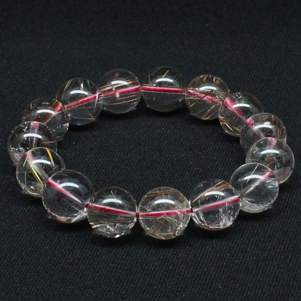 画像6: 透明感MAXなレッドルチルクォーツ【約14mm ±0.5ブレス】一点物【 GHB120・62g】綺麗なクォーツがパワーを感じる一品 金運上昇 仕事運向上 クリスマスクリスマスプレゼント 贈り物 水晶 浄化発送 ギフト 京海堂