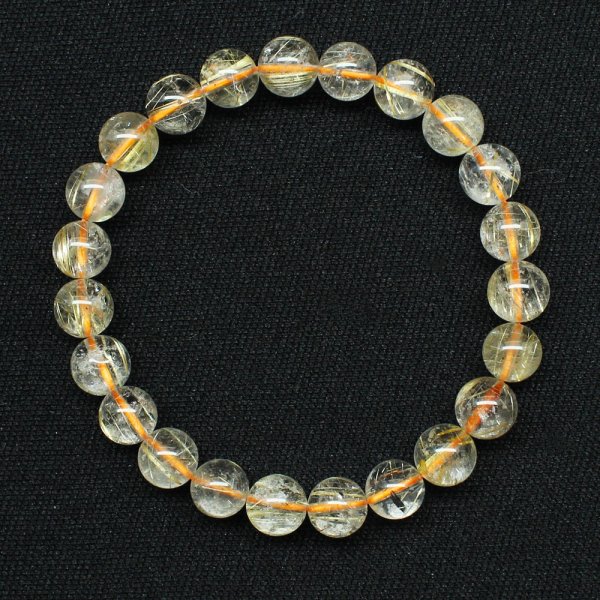 画像5: 末広がり8mmブレスレット ゴールドルチルクォーツ【約8mm ±0.5ブレス】一点物【 GHB121・18g】綺麗な金針クォーツ 金運上昇 仕事運向上 クリスマスクリスマスプレゼント 贈り物 水晶 浄化発送 ギフト 京海堂