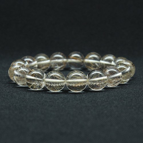 別のアングル写真1: 【透明度抜群】１２ミリ 一点物 シルバールチル ブレスレット 43ｇ PSir15 銀針水晶 お守り効果 贈り物 ギフト　京海堂