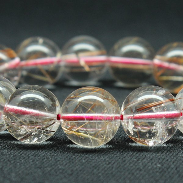 画像7: 透明感MAXなレッドルチルクォーツ【約14mm ±0.5ブレス】一点物【 GHB120・62g】綺麗なクォーツがパワーを感じる一品 金運上昇 仕事運向上 クリスマスクリスマスプレゼント 贈り物 水晶 浄化発送 ギフト 京海堂