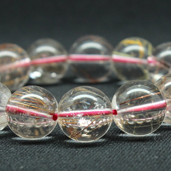 画像9: 透明感MAXなレッドルチルクォーツ【約14mm ±0.5ブレス】一点物【 GHB120・62g】綺麗なクォーツがパワーを感じる一品 金運上昇 仕事運向上 クリスマスクリスマスプレゼント 贈り物 水晶 浄化発送 ギフト 京海堂