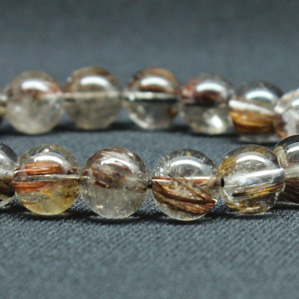 画像9: レア物 マルチルチルクォーツ レッド＆ブラウン カラールチル【約9mm ±0.5ブレス】一点物【 GHB118】無数の鉱物が入り　パワーを感じる一品 金運上昇 仕事運向上 クリスマスクリスマスプレゼント 贈り物 水晶 23ｇ 浄化発送 ギフト 京海堂