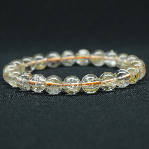 画像6: 末広がり8mmブレスレット ゴールドルチルクォーツ【約8mm ±0.5ブレス】一点物【 GHB121・18g】綺麗な金針クォーツ 金運上昇 仕事運向上 クリスマスクリスマスプレゼント 贈り物 水晶 浄化発送 ギフト 京海堂