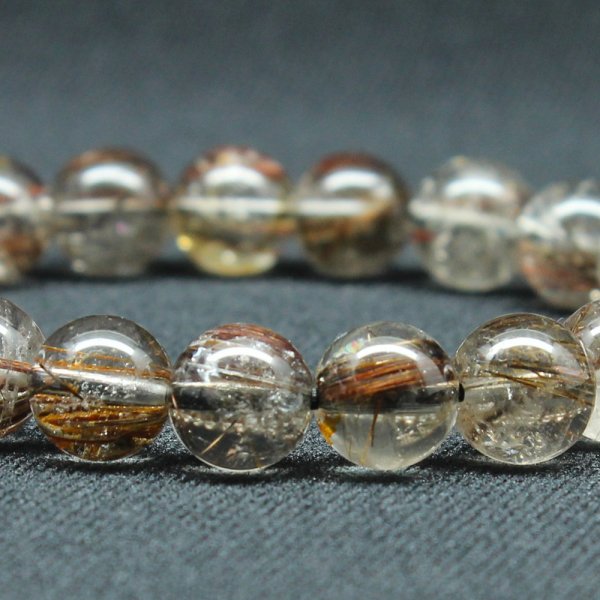 画像5: レア物 マルチルチルクォーツ レッド＆ブラウン カラールチル【約9mm ±0.5ブレス】一点物【 GHB118】無数の鉱物が入り　パワーを感じる一品 金運上昇 仕事運向上 クリスマスクリスマスプレゼント 贈り物 水晶 23ｇ 浄化発送 ギフト 京海堂