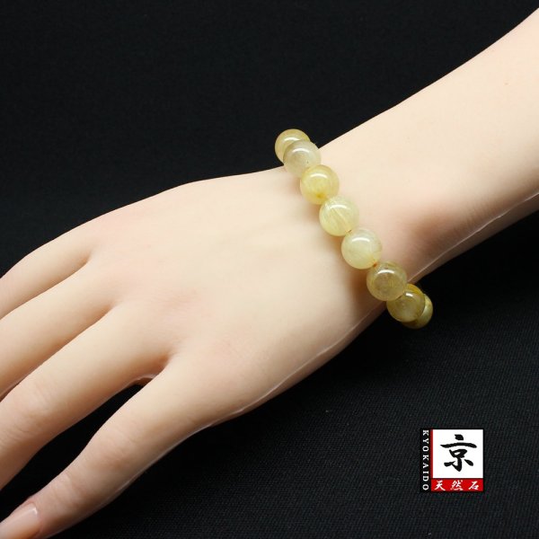 画像3: 金運上昇 ゴールドルチル【GHB122】 11mm 35g 一点物【クリーミーなカラーが綺麗なルチルクォーツブレスレット 仕事運向上、直感力向上、集中力向上、精神力強化 クリスマスプレゼント 贈り物 水晶 浄化発送 ギフト 京海堂