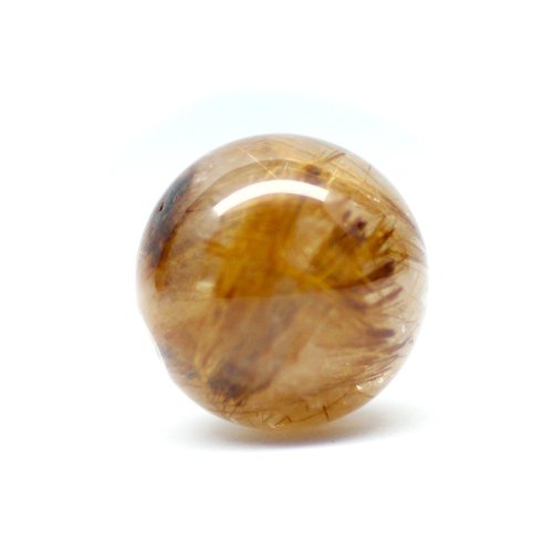 別のアングル写真3: 大珠15mm 無数の金針が存在感ある一点物 ゴールドルチルクォーツ 【GHTU29 6g】1粒売り ハンドメイド 交換用ゴム付＆巾着1枚 【金運・ビジネス運・人間関係・目標達成】 金針水晶 お守り効果 ご褒美 お揃い ギフト 京海堂