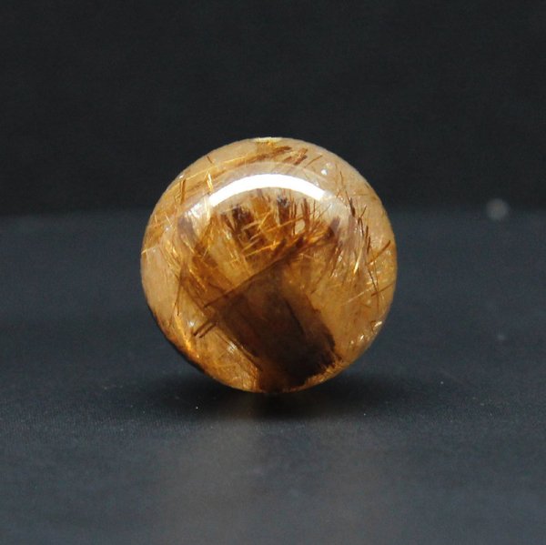 画像1: 大珠15mm 無数の金針が存在感ある一点物 ゴールドルチルクォーツ 【GHTU29 6g】1粒売り ハンドメイド 交換用ゴム付＆巾着1枚 【金運・ビジネス運・人間関係・目標達成】 金針水晶 お守り効果 ご褒美 お揃い ギフト 京海堂