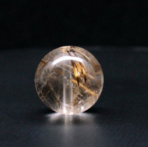 別のアングル写真3: 2珠セット ブラウン＆コッパーカラーが魅力の14mm 金針が美しい一点物 ルチルクォーツ 【GHTU28 8g】粒売り ハンドメイド 交換用ゴム付＆巾着1枚 【金運・ビジネス運・人間関係・目標達成】 金針水晶 お守り効果 ご褒美 お揃い ギフト 京海堂