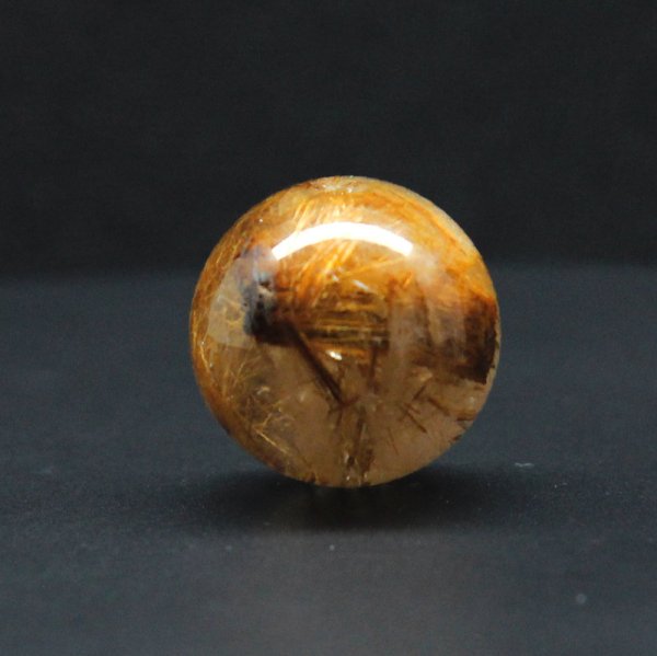 画像2: 大珠15mm 無数の金針が存在感ある一点物 ゴールドルチルクォーツ 【GHTU29 6g】1粒売り ハンドメイド 交換用ゴム付＆巾着1枚 【金運・ビジネス運・人間関係・目標達成】 金針水晶 お守り効果 ご褒美 お揃い ギフト 京海堂