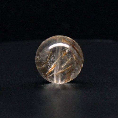 別のアングル写真1: 2珠セット ブラウン＆コッパーカラーが魅力の14mm 金針が美しい一点物 ルチルクォーツ 【GHTU28 8g】粒売り ハンドメイド 交換用ゴム付＆巾着1枚 【金運・ビジネス運・人間関係・目標達成】 金針水晶 お守り効果 ご褒美 お揃い ギフト 京海堂