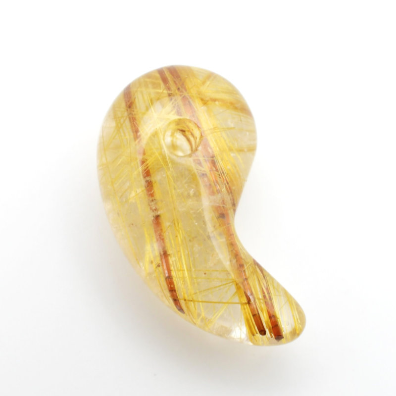 【圧倒的な個性☆2本の金針束が奇跡を呼ぶ】人気 勾玉 ゴールド ルチル クォーツ 一点物【KMr77】お守り効果 力が宿る パワーストーン 勝負運・金運・目標達成 プレゼント 守護石 京海堂