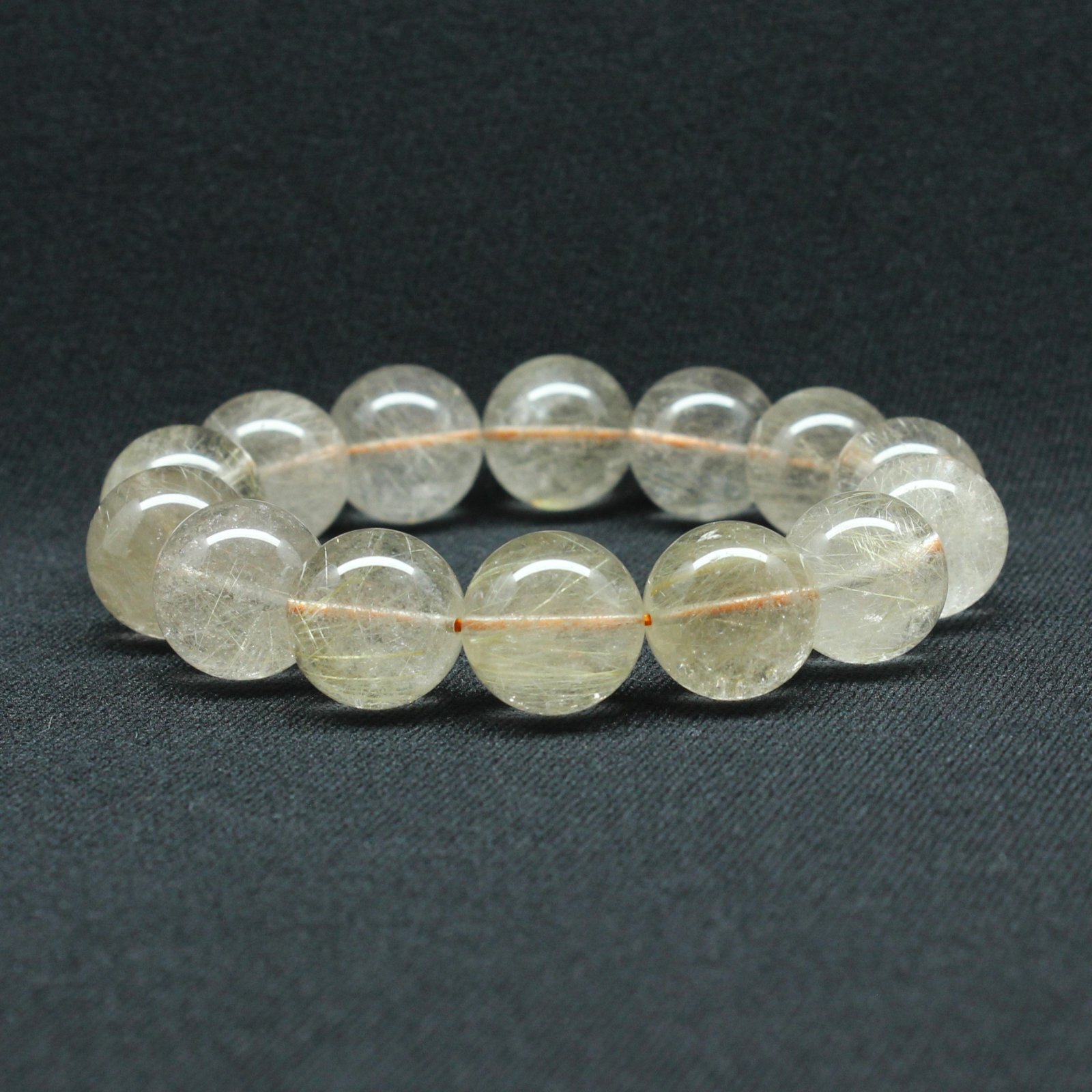 綺麗な金針 ゴールドルチル【約16-17mm大玉ブレス】一点物【GHB114】ルチルクォーツブレスレット 無数の針が存在感を放ち地球のパワーを感じる一品 金運上昇 仕事運向上 クリスマスプレゼント 贈り物 水晶 86ｇ 浄化発送 ギフト 京海堂